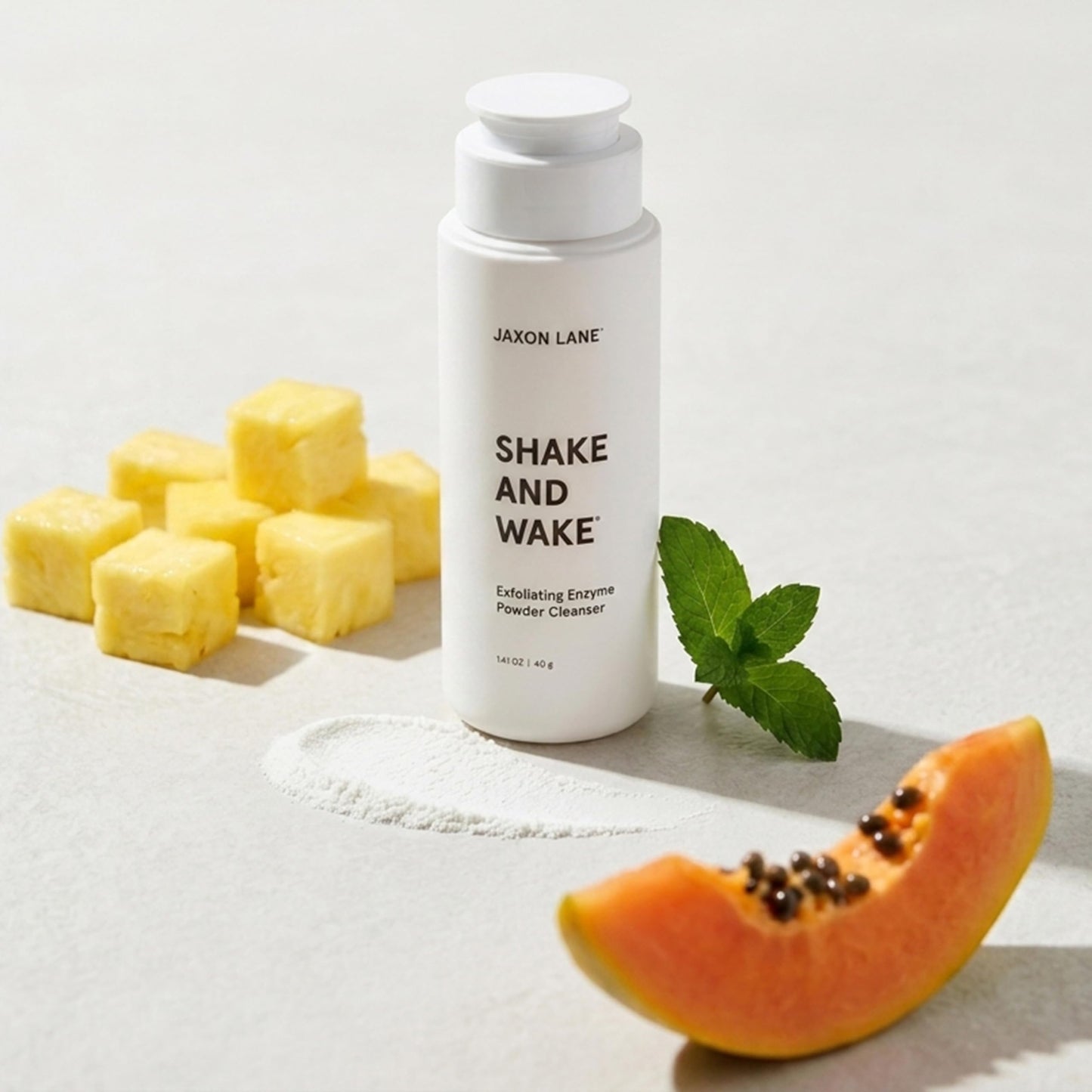 JAXON LANE Shake and Wake Korean Enzyme Powder Face Wash - Water Activated Exfoliating Cleanser with Pineapple Papaya Enzymes, Vitamin C E AHA, Powder Beauty & Personal Care JAXON LANE
