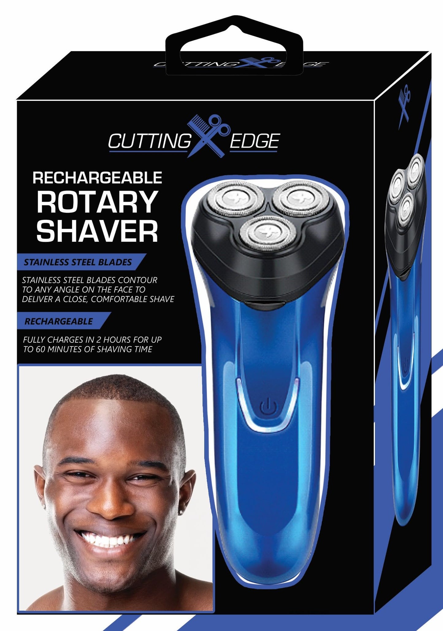 Cutting Edge Rotary Shaver, Rechargeable Electric Rotary Shaver with Stainless Steel Blades, Wireless Cordless Electric Razor, Close Shave, Full 2 Beauty and Personal Care Cutting Edge