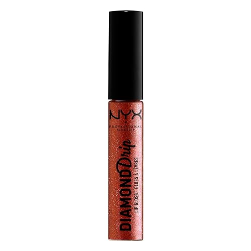 NYX PROFESSIONAL MAKEUP Diamond Drip Lip Gloss - Spark Of Magic, Sheer Orange Base With Pink Glitter Shift Beauty & Personal Care NYX PROFESSIONAL MAKEUP