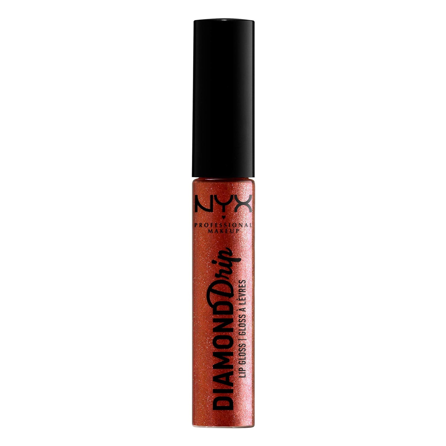 NYX PROFESSIONAL MAKEUP Diamond Drip Lip Gloss - Spark Of Magic, Sheer Orange Base With Pink Glitter Shift Beauty & Personal Care NYX PROFESSIONAL MAKEUP