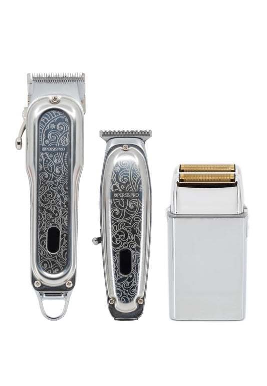 XPERSIS PRO Cordless Hair Clipper + Hair Trimmer for Mens and Barbers +Shaver with Sharp Blades, Cord/Cordless Electric Razor for Mens Silver Beauty and Personal Care XPERSIS