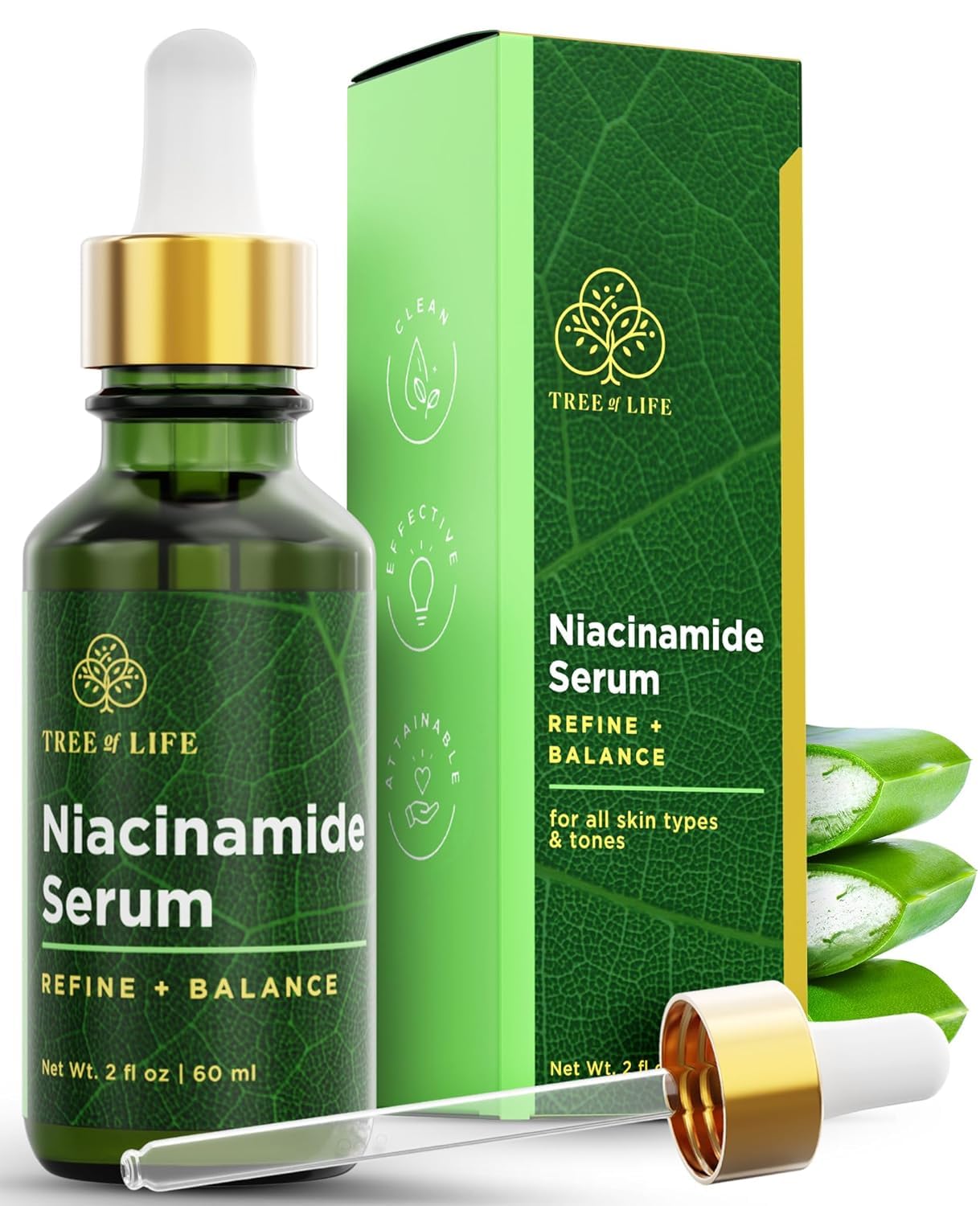 Tree of Life Niacinamide Serum For Face (Vitamin B3) - Pore Tightening Face Oil with Hyaluronic Acid & Vitamin E for Uneven Tone & Sensitive Skin Beauty & Personal Care Tree of Life