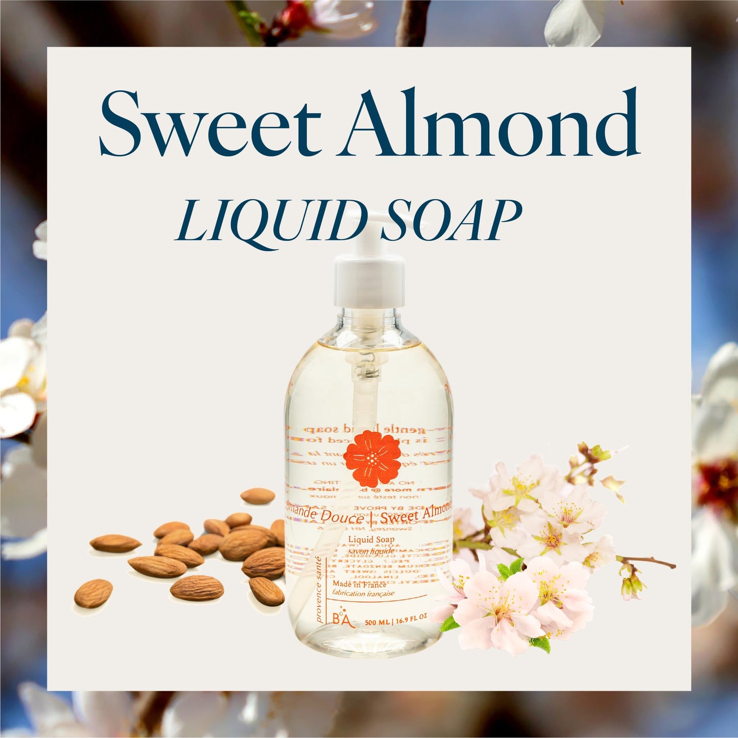Provence Sante Natural Liquid Soap - Moisturizing Almond Oil Hand Soap with Warm Sweet Almond Scent - Elegant Pump Dispenser for Kitchen & Bath (16.9 Beauty & Personal Care Provence Sante
