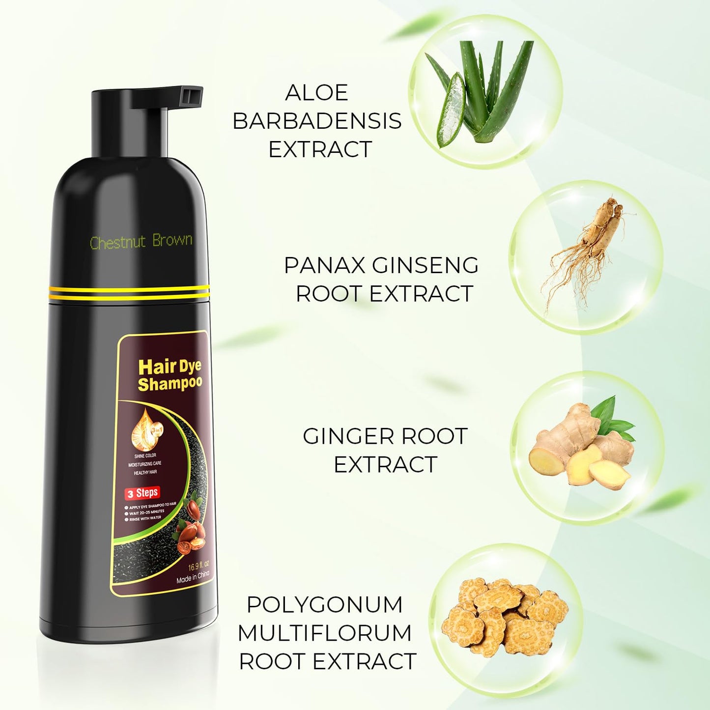 KAISASA Chestnut Brown Hair Dye Shampoo 3 in 1,Hair Color Shampoo Covers Gray Hair for Women and Men (16.9 fl.oz Chestnut Brown) Beauty and Personal Care KAISASA