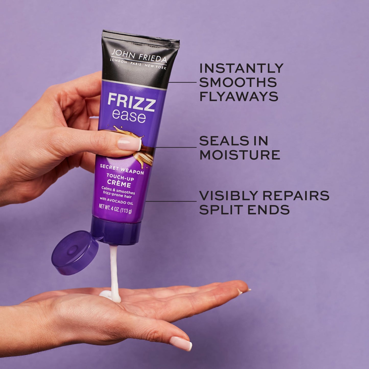 John Frieda Frizz Ease Secret Weapon Touch-Up Crème, Smoothing Cream for Flyaways, Frizz-Free & Split Ends, Infused with Avocado Oil to Seal in Beauty & Personal Care John Frieda