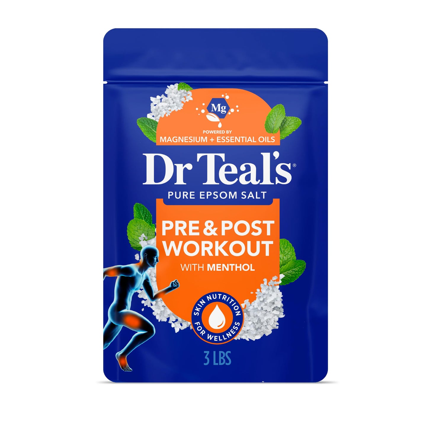 Dr Teal's Epsom Salt Magnesium Soak, Pre & Post Workout with Menthol & Essential Oils, 3 lbs Beauty and Personal Care Dr Teal's