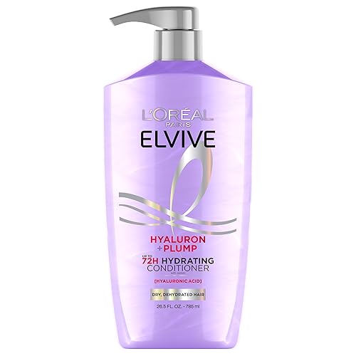 L'Oreal Paris Elvive Hyaluron Plump Hydrating Conditioner for Dehydrated, Dry Hair Infused with Hyaluronic Acid Care Complex, Paraben-Free, 26.5 Fl Oz Beauty & Personal Care L'Oreal Paris