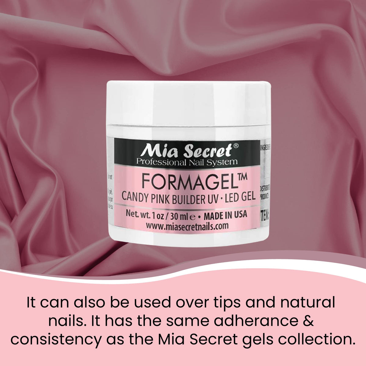 Mia Secret Nudes 1oz Formagel Gel Nail Builder - UV Led Gel - Cover Blush - Cover Tan - Candy Pink Pick Yours (Candy Pink)