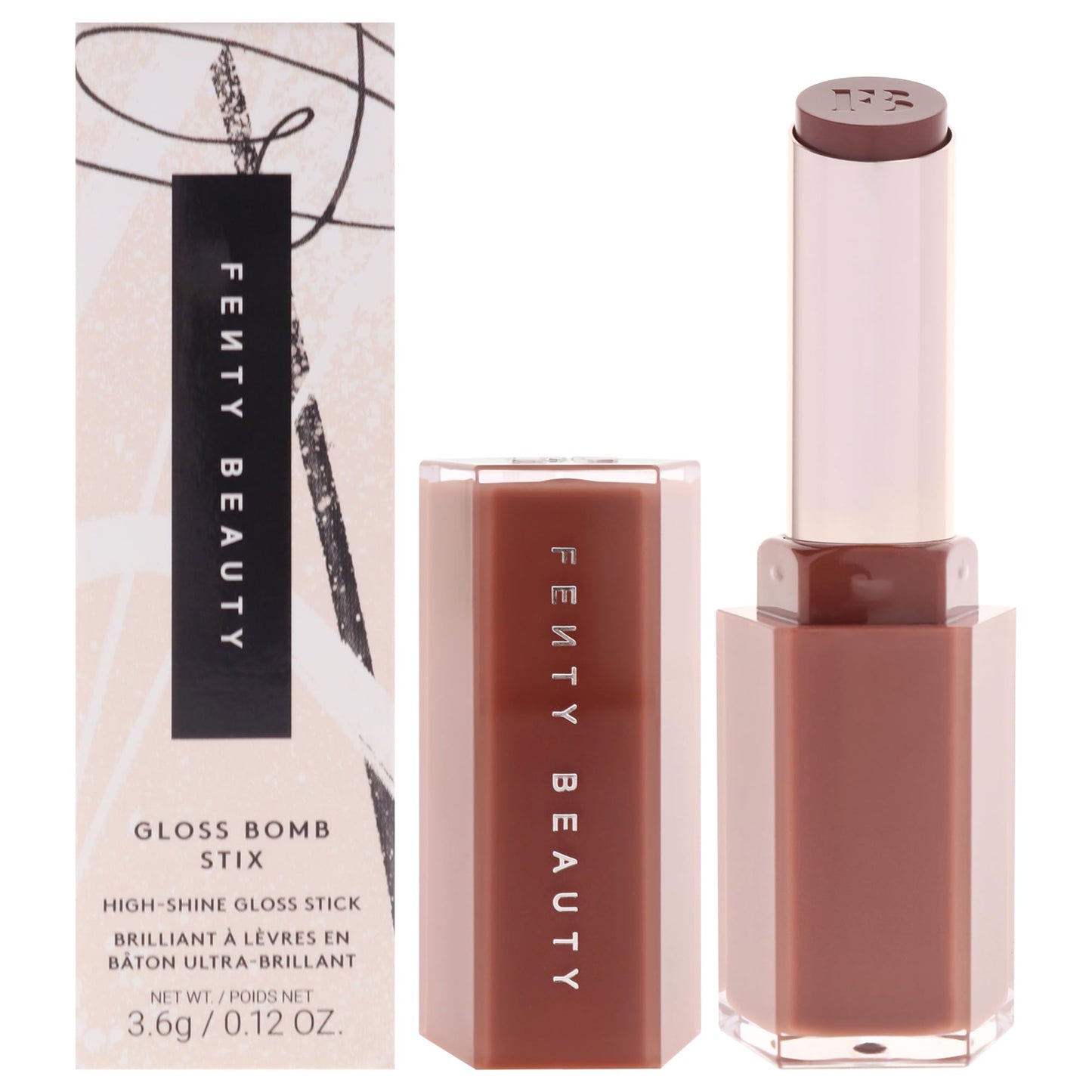 Gloss Bomb Stix High Shine Gloss - 12 Rose Amber by Fenty Beauty for Women - 0.12 oz Lipstick Beauty & Personal Care FENTY BEAUTY