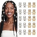 20Pcs Gold Silver Butterfly Cuffs for Women's Braids, Dreadlocks - Aluminum Rings, Adjustable Metal Clips, Hair Decorations Beauty & Personal Care Gaiett