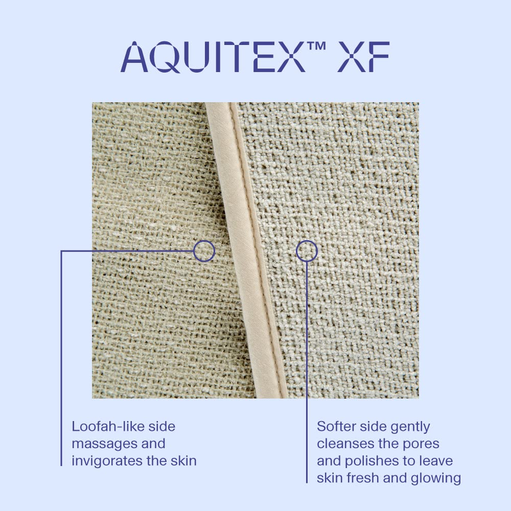 AQUIS Double-Sided Exfoliating & Cleansing Back Scrubber, Fast Drying, Ultra-Durable Microfiber, Linen Beauty & Personal Care AQUIS