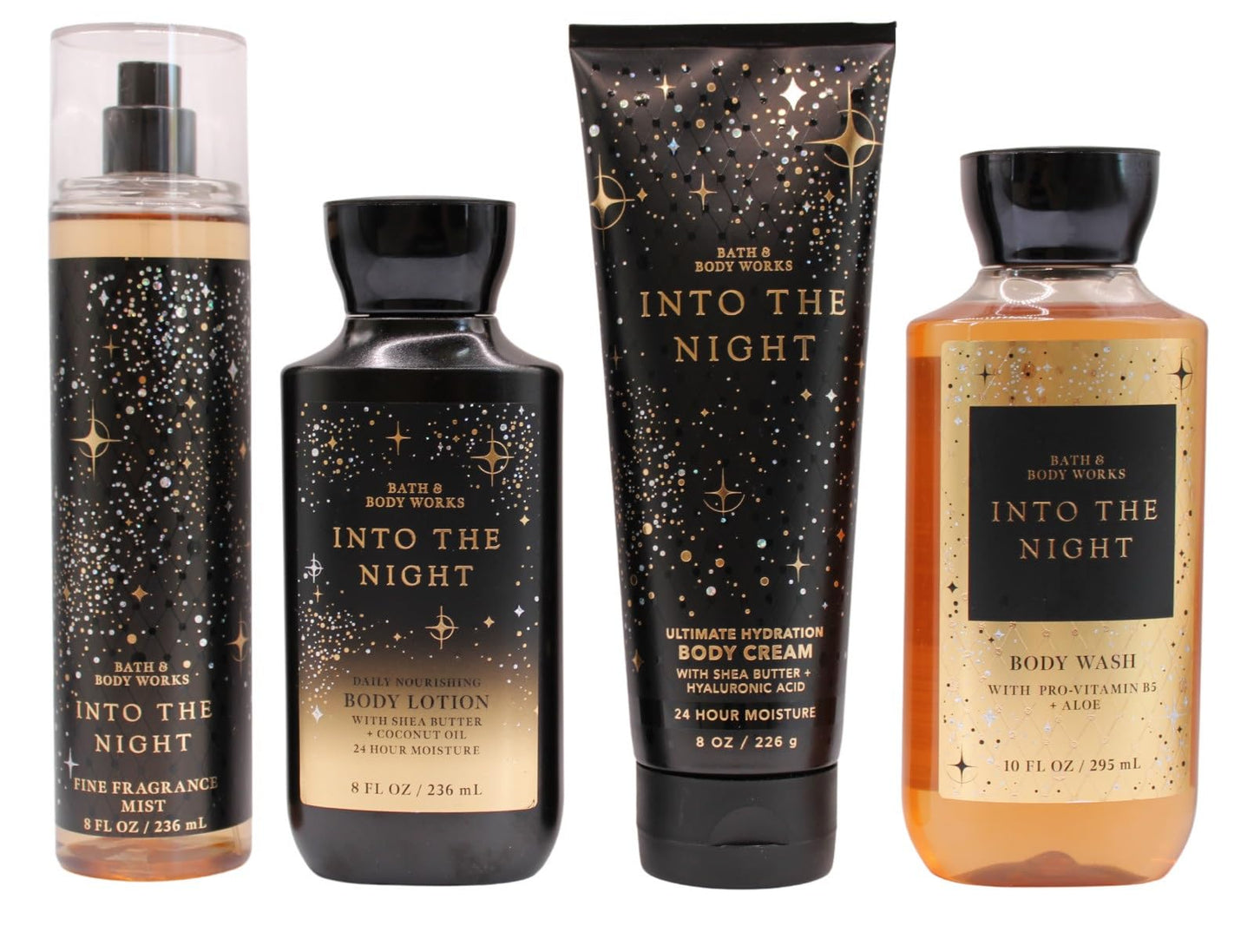 Bath and Body Works Into the Night 4 Piece Body Care Set - Mist, Body Cream, Lotion, and Body Wash - Full Size Beauty and Personal Care Bath & Body Works