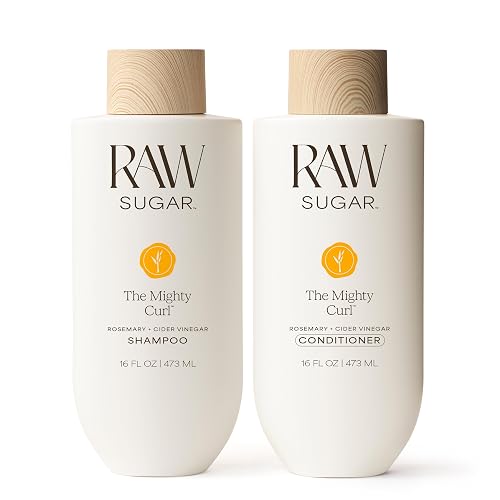 Raw Sugar Shampoo and Conditioner Set, The Mighty Curl Hair Care Duo, 16 Fl Oz (2 Products) Boosts Curls, A Revitalizing Haircare Bundle, Without Beauty & Personal Care RAW SUGAR