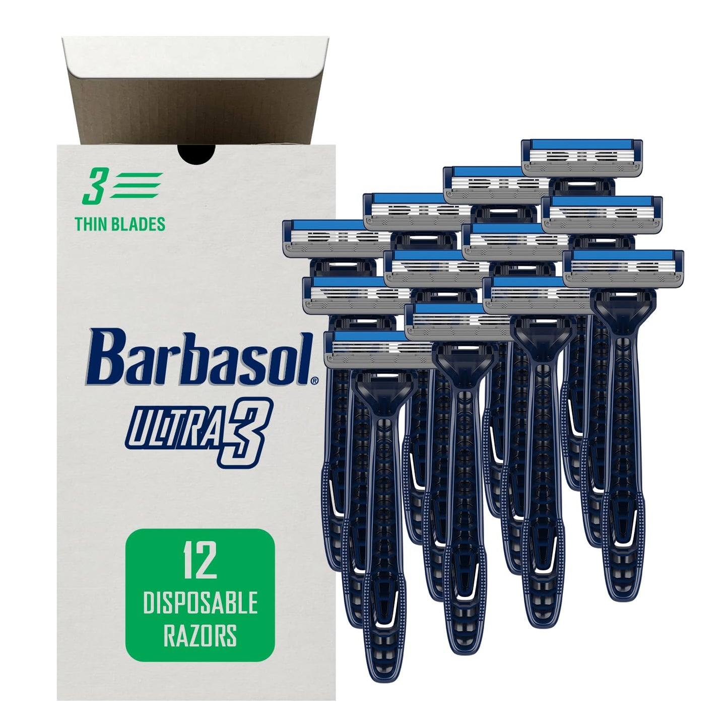 Barbasol Ultra 3 Value Pack - Premium 3 Blade Disposable Razors - Disposable Shaving Razor Bundle - Close Shave Technology, Pivoting Head, Open Flow Beauty and Personal Care Barbasol