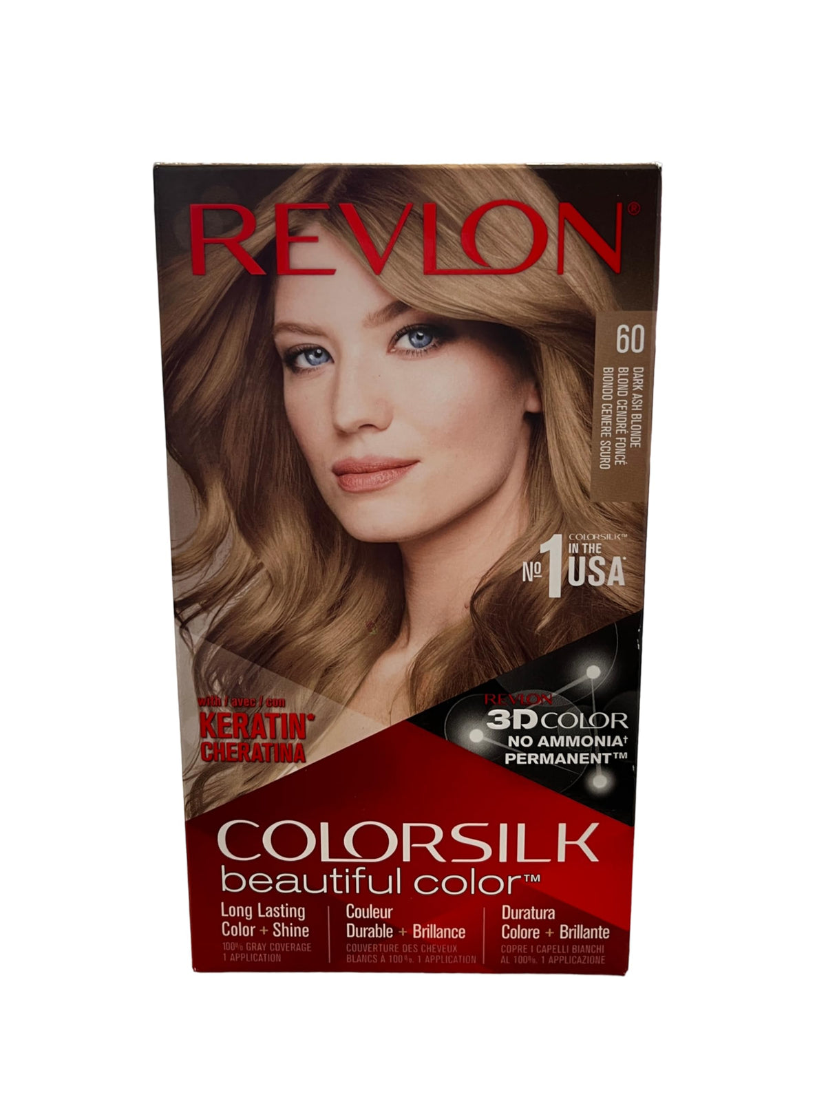 Revlon ColorSilk Hair Color, 60 Dark Ash Blonde 1 ea (Pack of 6) Beauty & Personal Care REVLON