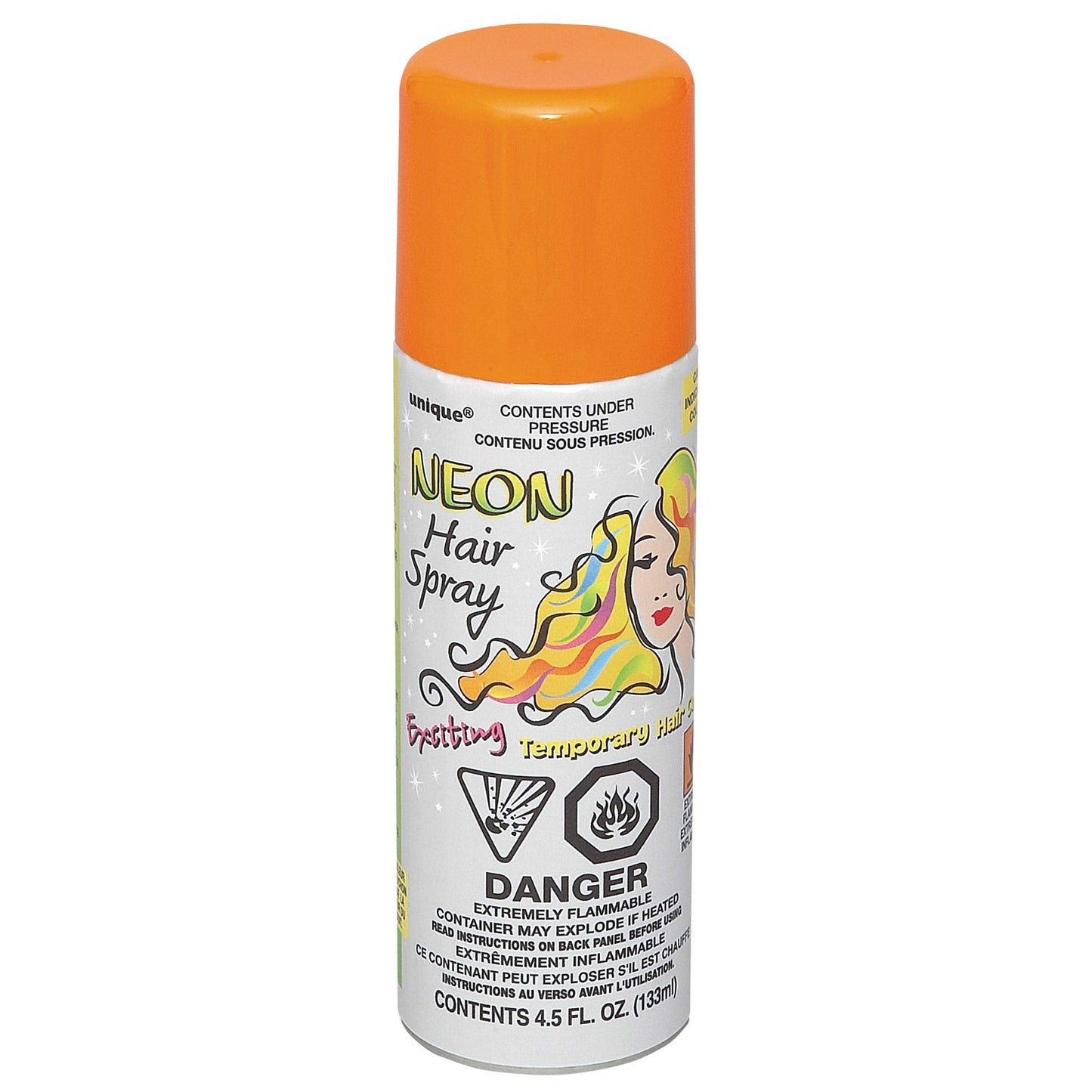 Neon Orange Temporary Hair Spray (4.5 fl. oz) 1 Count - Easy-to-Use Colorful Hair Styling for Festivals, Parties, and Events Beauty & Personal Care Unique