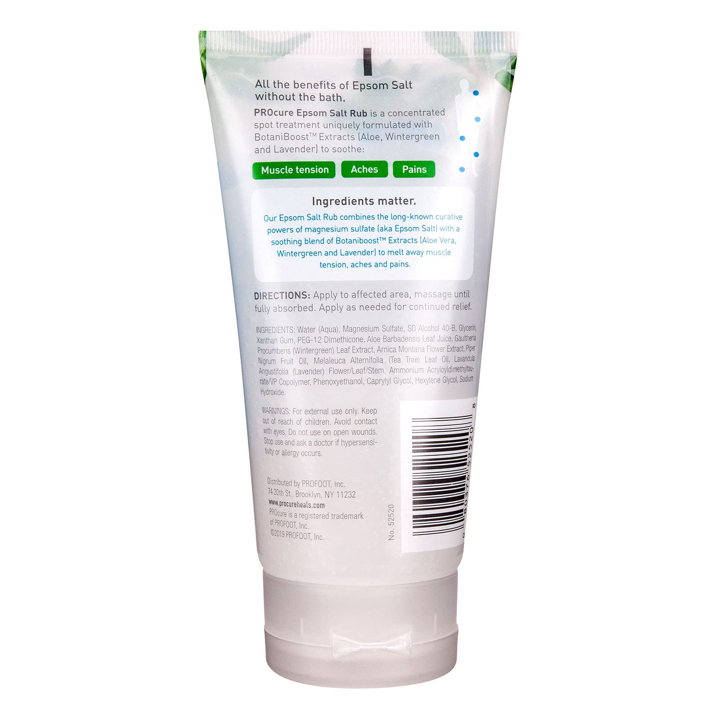 PROCURE Epsom Salt Rub Gel with Aloe Vera, 6 Fl Oz (Pack of 3) Beauty and Personal Care PROcure