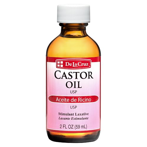 De La Cruz Castor Oil - 100% Pure Castor Oil for Hair, Skin, Eyelashes, and Eyebrows, Glass Bottle - USP Grade, 2 FL OZ Beauty & Personal Care De La Cruz
