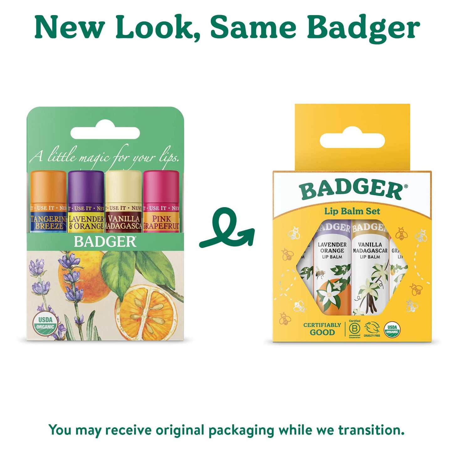 Badger Classic Organic Lip Balm Set - Yellow Box, Light Silky Long Lasting Lip Moisturizer Gift Set, All Natural Lip Balm Variety Pack Lip Set Beauty & Personal Care Badger