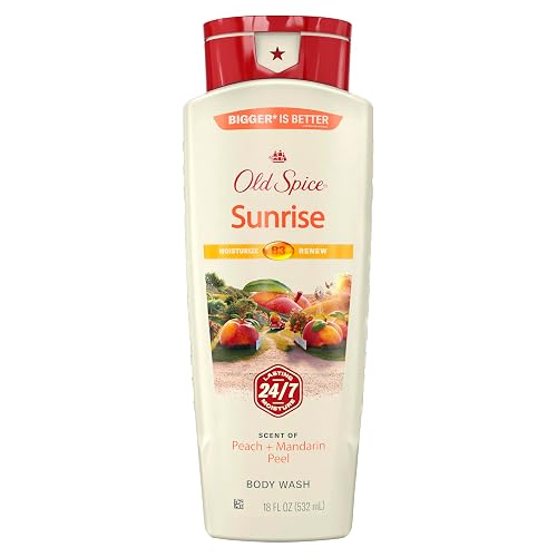Old Spice Cleansing Body Wash for Men, 24/7 Shower Fresh with Lasting Scent, Moisturize & Renew, Gentle on Skin, Vitamin B3, Sunrise with Peach + Beauty & Personal Care Old Spice
