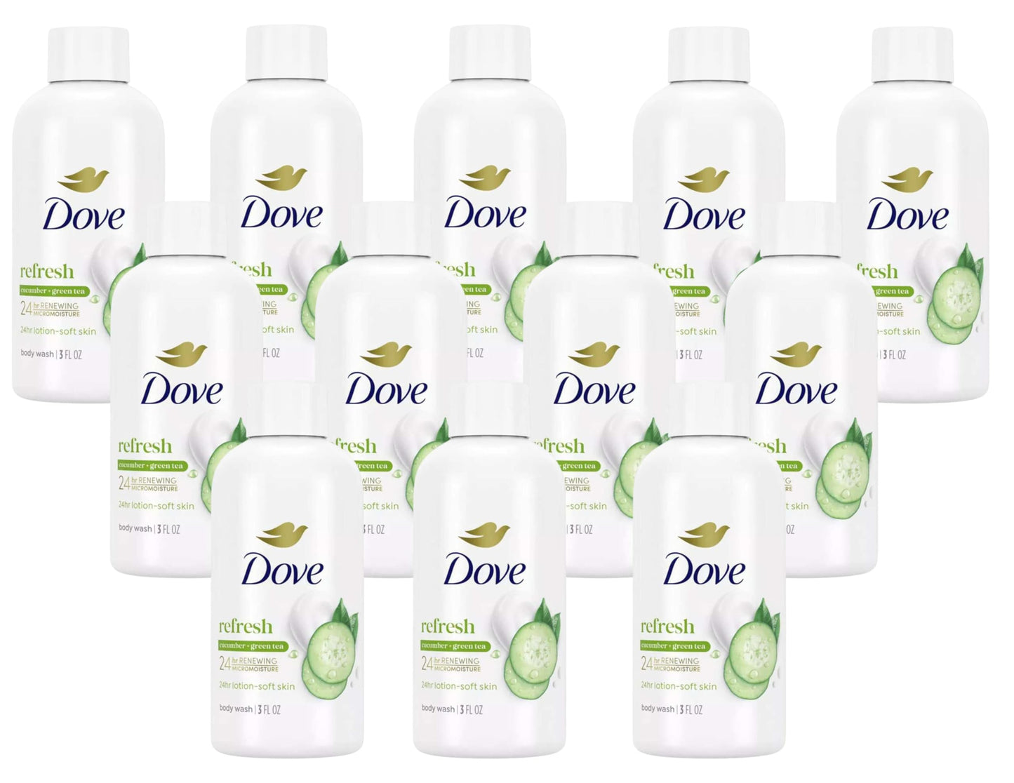 Dove Refresh Body Wash Cucumber & Green Tea, 3 Ounces (Pack of 12) Beauty & Personal Care Dove