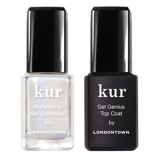 LONDONTOWN kur Milky Nail Conceal & Go Duo Set, Includes Milky Nail Illuminating Concealer & Gel Genius Top Coat, 2 Piece Set, 0.4 Fl Oz Beauty & Personal Care LONDONTOWN