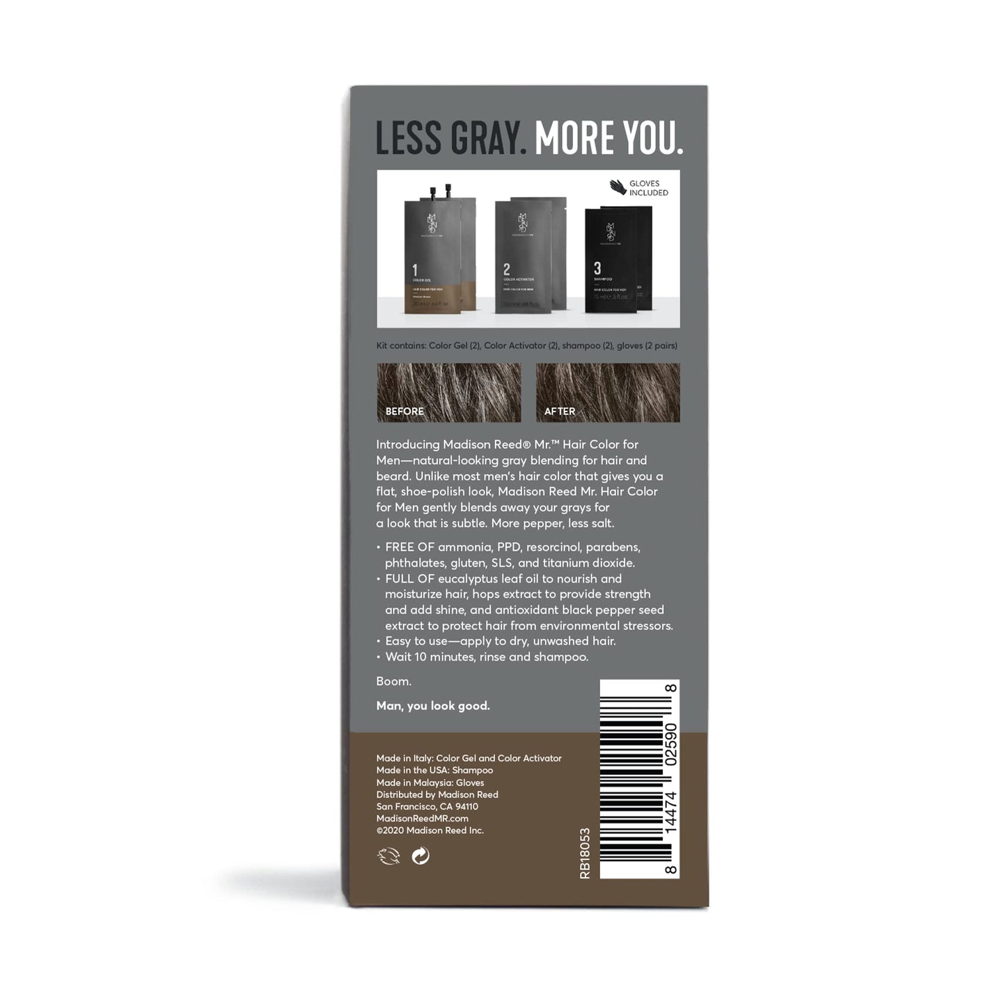 Madison Reed Mr. Hair Color for Men, Medium Brown Demi-Permanent Hair Dye, Reduces Grays in 15 Minutes For Hair & Beard, Nourishing & Strengthening Beauty & Personal Care Madison Reed