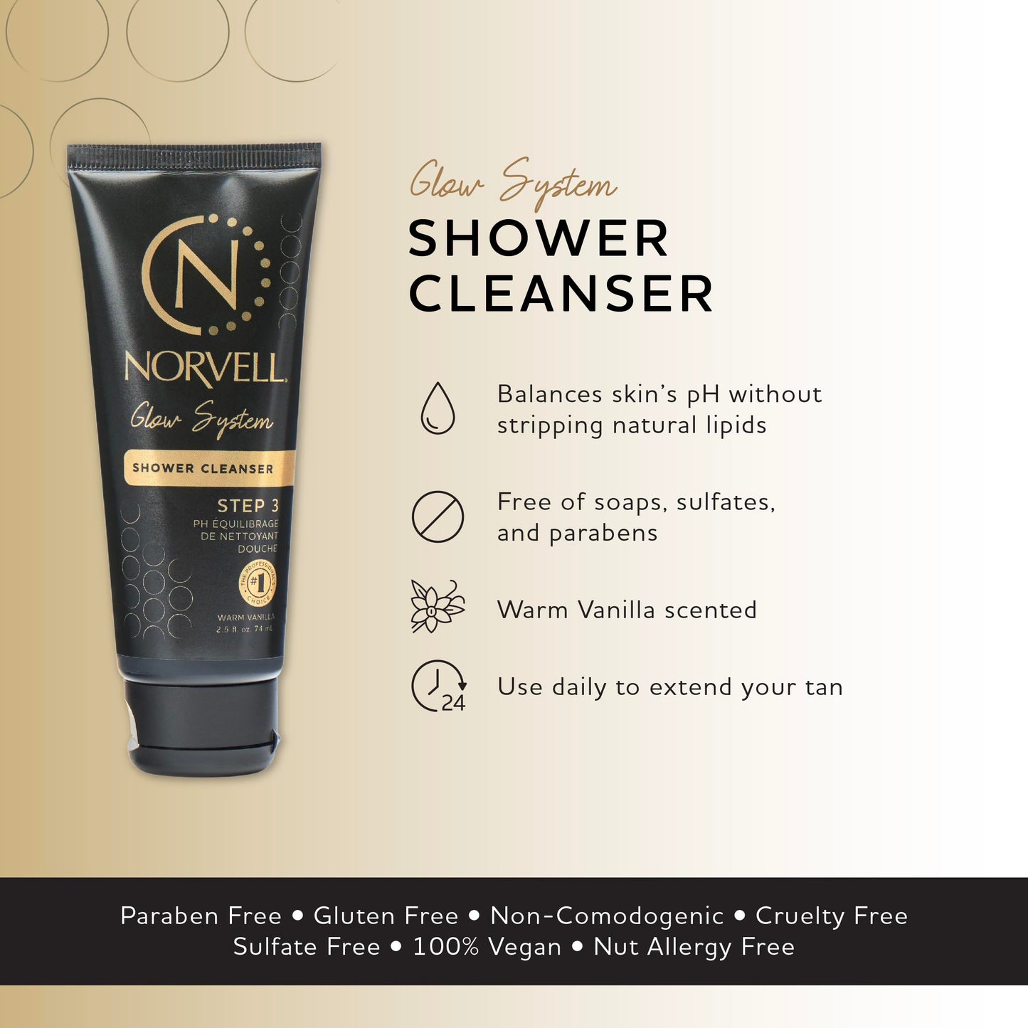 Norvell Post Sunless Self Tanner pH Balancing Cleanser - Travel Size Body Wash, 2.5 fl.oz Beauty & Personal Care Norvell
