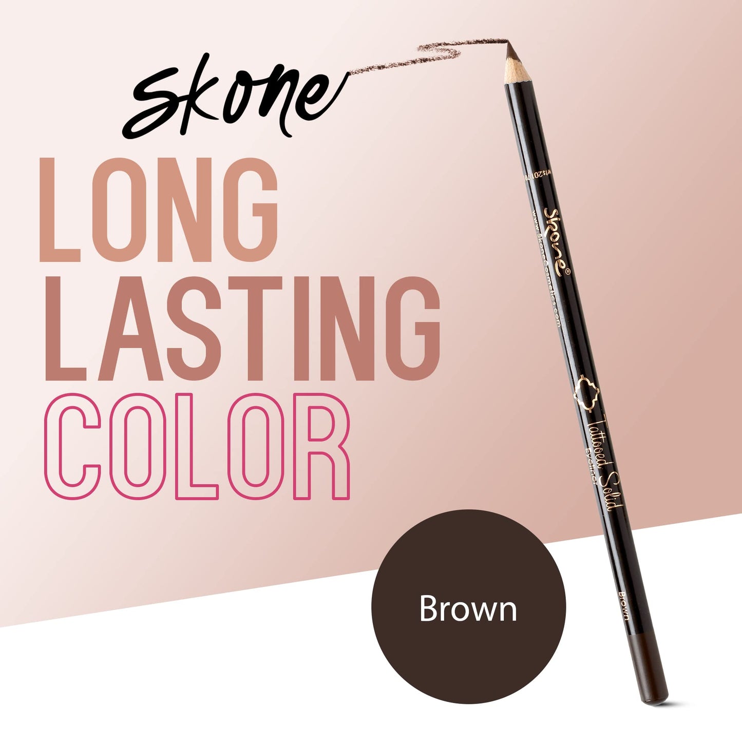 Skone Cosmetics Tattooed Solid Eyeliner - Eyeliner Pencil Black - Smooth Soft Gliding, Waterproof, No Smudging Pencil Eyeliner - Long Lasting Under Beauty & Personal Care Skone Cosmetics