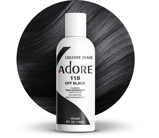 Adore Semi Permanent Hair Color (118 Off Black) | Vegan & Cruelty-Free Black Hair Dye | No Ammonia, No Peroxide, No Alcohol | 4 Fl Oz Beauty & Personal Care Adore