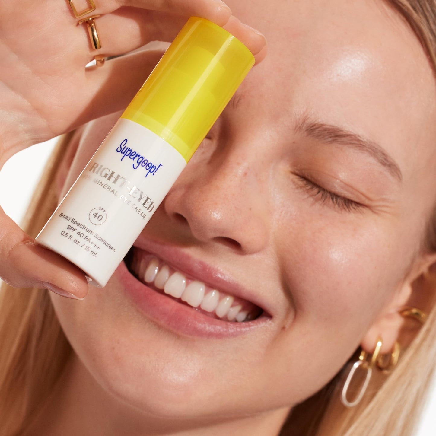 Supergoop! Bright-Eyed 100% Mineral Eye Cream, 0.5 fl oz - SPF 40 PA+++ Hydrating & Illuminating Mineral Sunscreen - Under Eye Cream for Dark Circles Beauty & Personal Care Supergoop!
