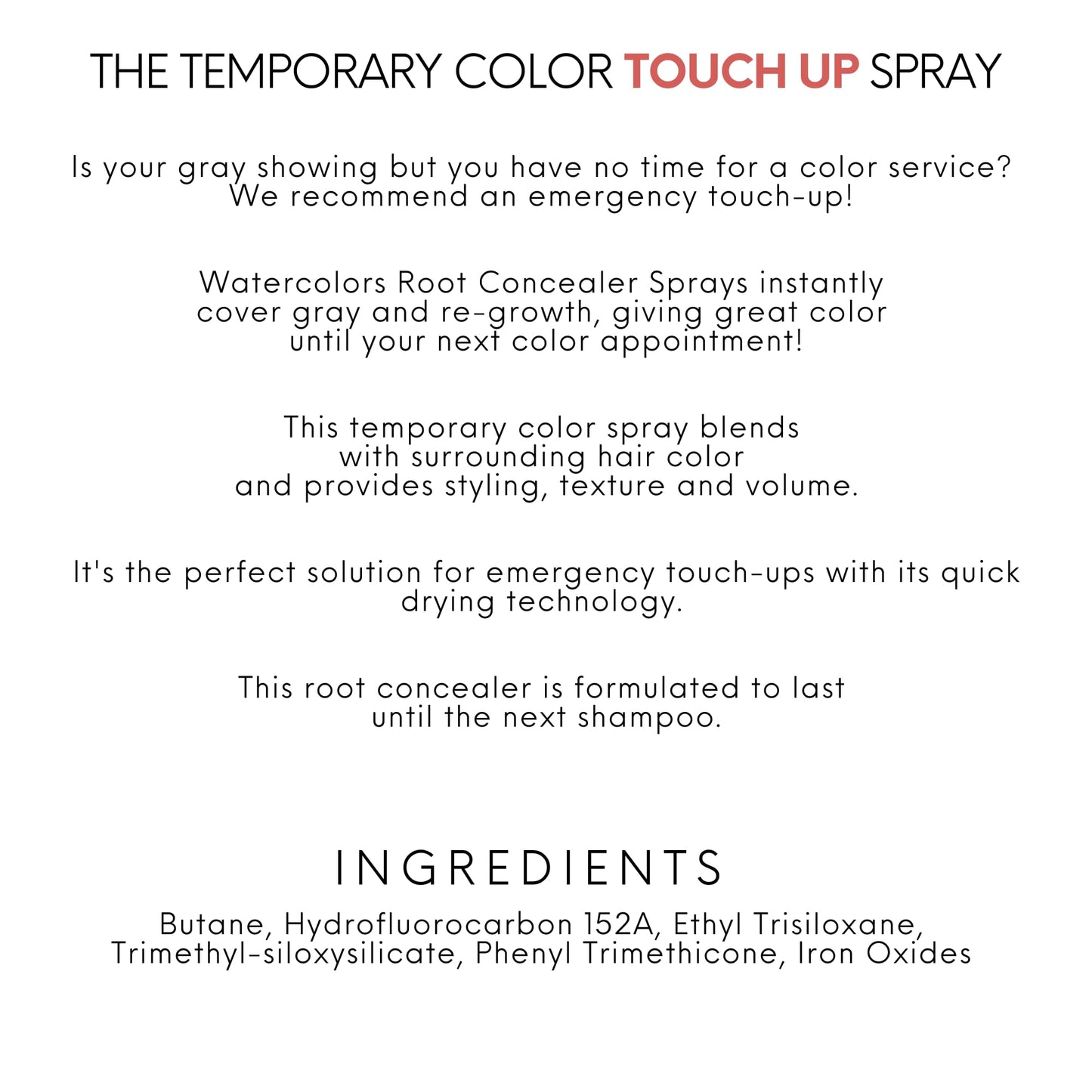 Watercolors Color Root Concealer, Temporary Hair Touch Up Spray Dye for Gray Cover Up (BLONDE) Beauty & Personal Care Watercolors