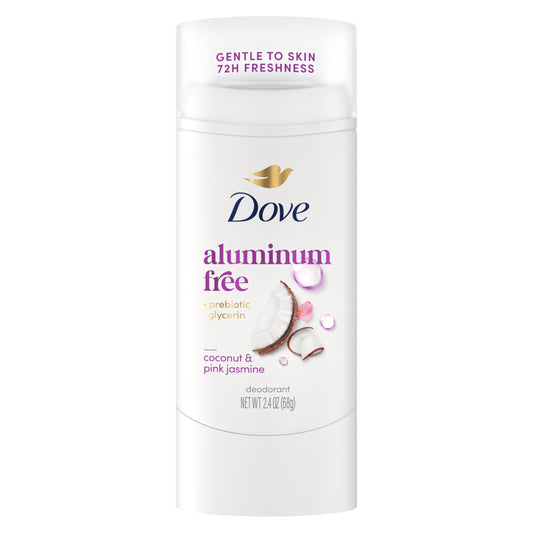 Dove Deodorant Stick for Women, Aluminum Free, 72H Odor Protection, Coconut & Pink Jasmine, 2.4 Oz Beauty and Personal Care Dove Default Title