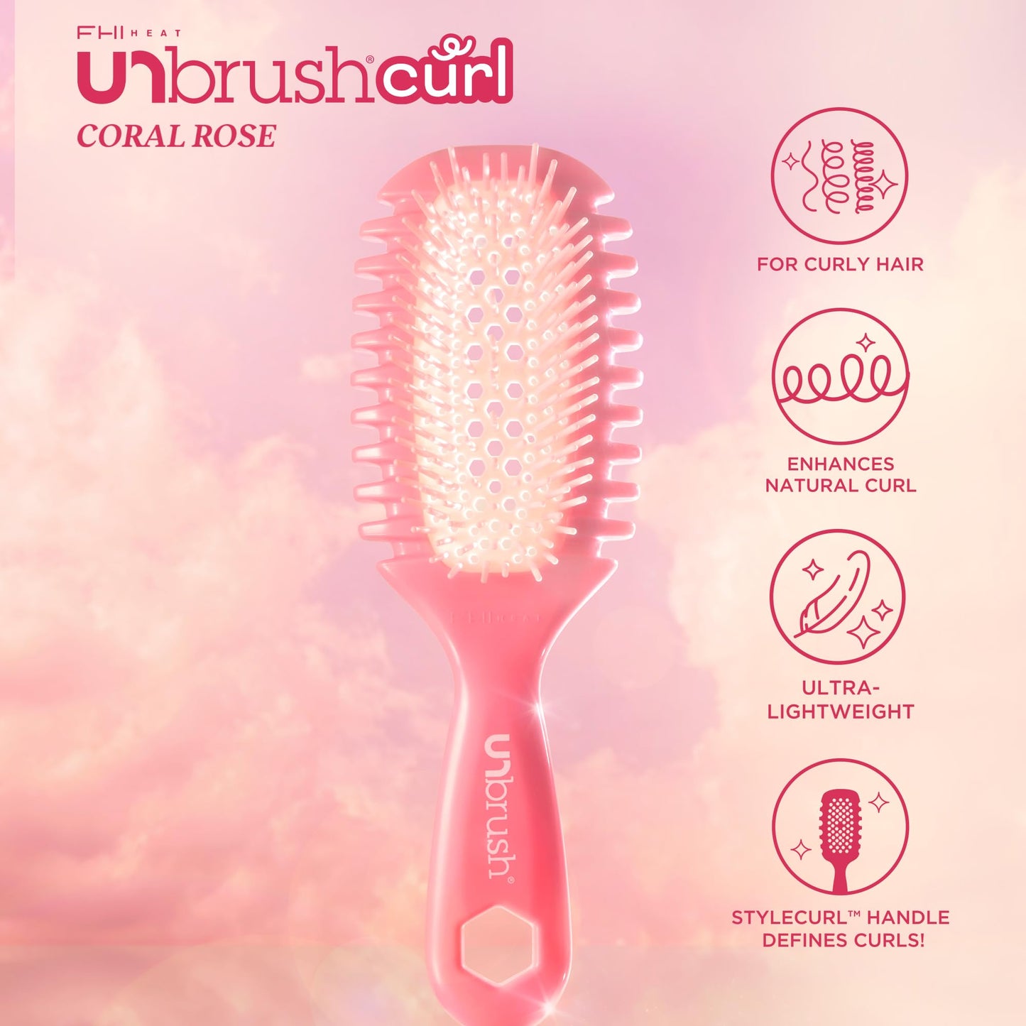 FHI Heat UNbrush Curl Defining Brush - Wavy, Coily, and Curly Hair Brush with DuoFlex Bristles & StyleCurl Handle - for Gentle Detangling & Faster Beauty and Personal Care FHI Heat