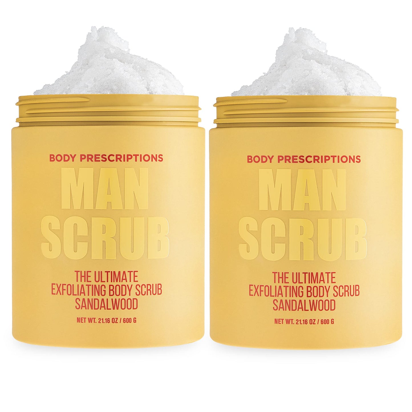 Body Prescriptions Men’s Exfoliating Body Scrub - Ultimate Skin Cleansing Wash in Jar with Twist-Top Lid, For All Skin Types, 21 Ounce (Pack of 2) Beauty & Personal Care Body Prescriptions