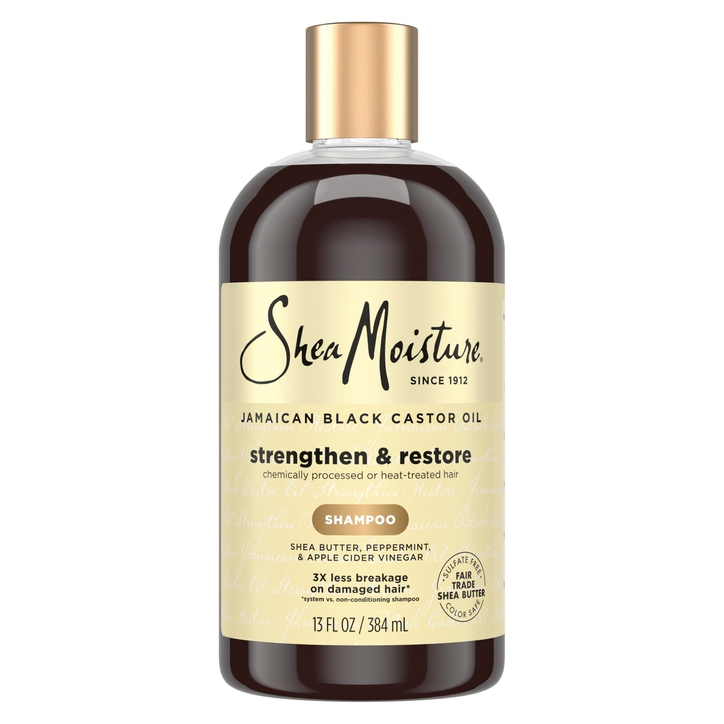 SheaMoisture Strengthen and Restore Shampoo Pure Jamaican Black Castor Oil for Damaged Hair To Cleanse and Nourish Hair 13 oz Beauty & Personal Care SheaMoisture