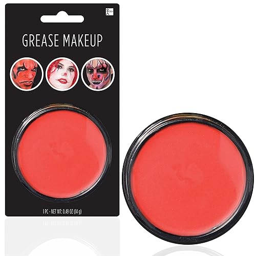 amscan Red Grease Makeup - 0.49 oz. (Pack of 1) - Pigmented & Long-Lasting Formula Perfect for Halloween & Theatrical Performances Beauty & Personal Care Amscan