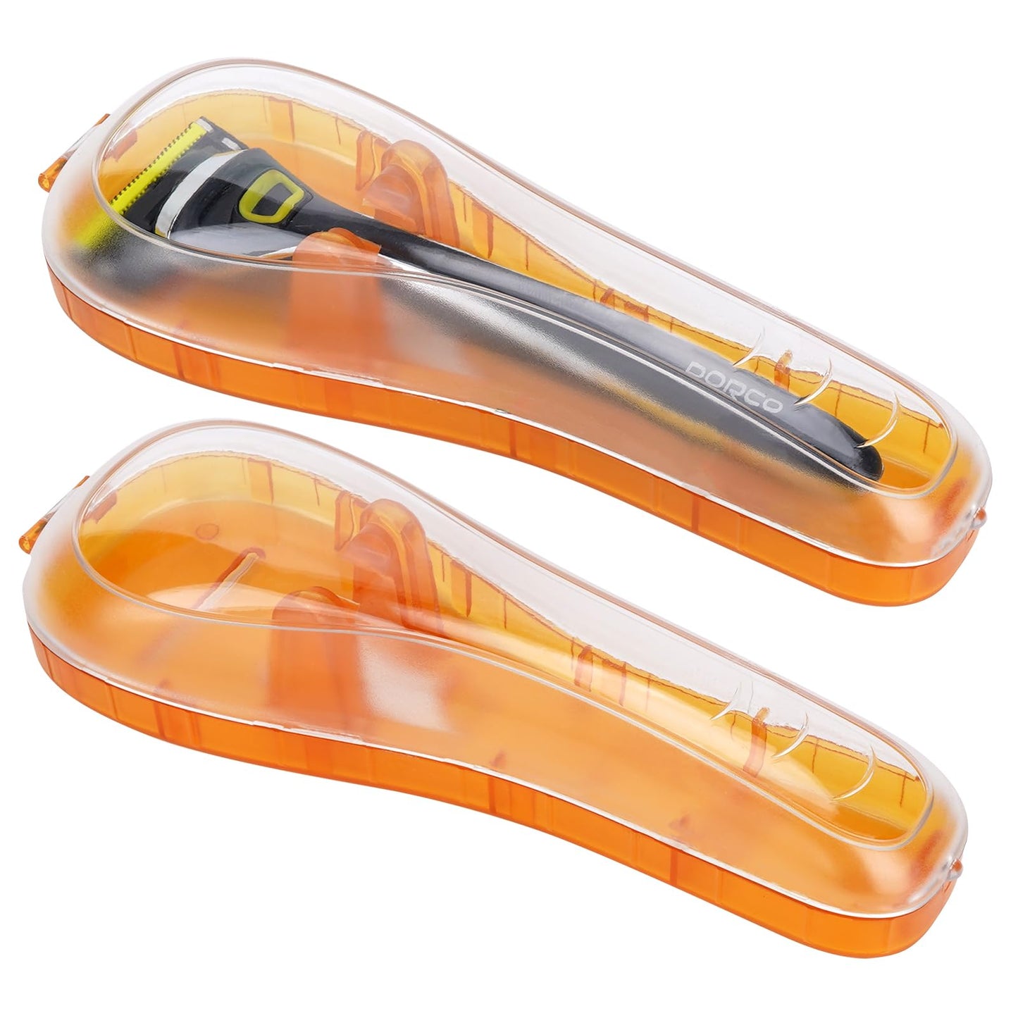 Linkidea 2 Pcs Portable Travel Razor Holder, Protective Razor Case Compatible with Fusion 5 ProGlide, Sensor 3, SkinGuard, Pace 6 Pro (Orange) Beauty and Personal Care Linkidea
