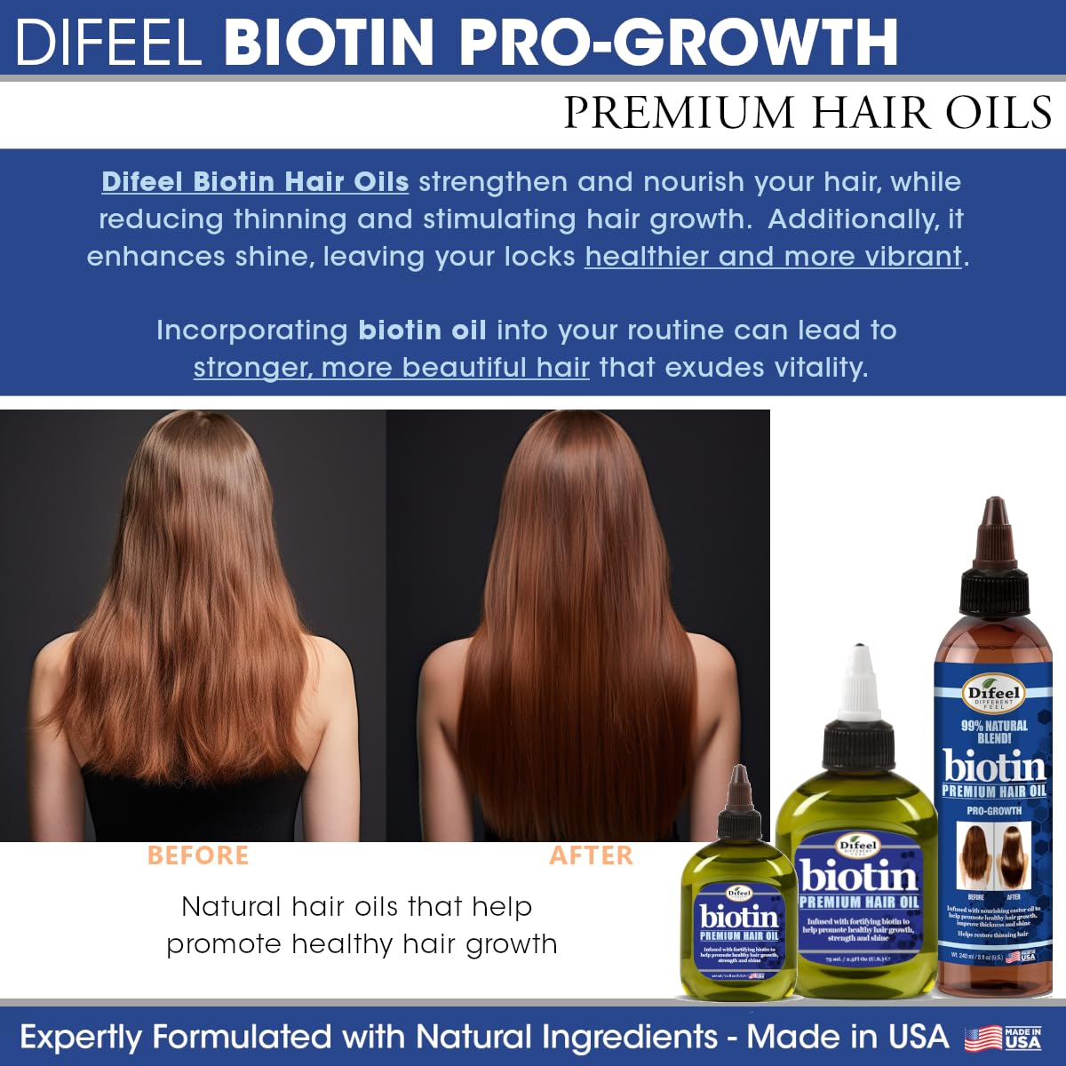 Difeel Biotin Premium Hair Oil - Large 12 oz. Beauty & Personal Care Difeel