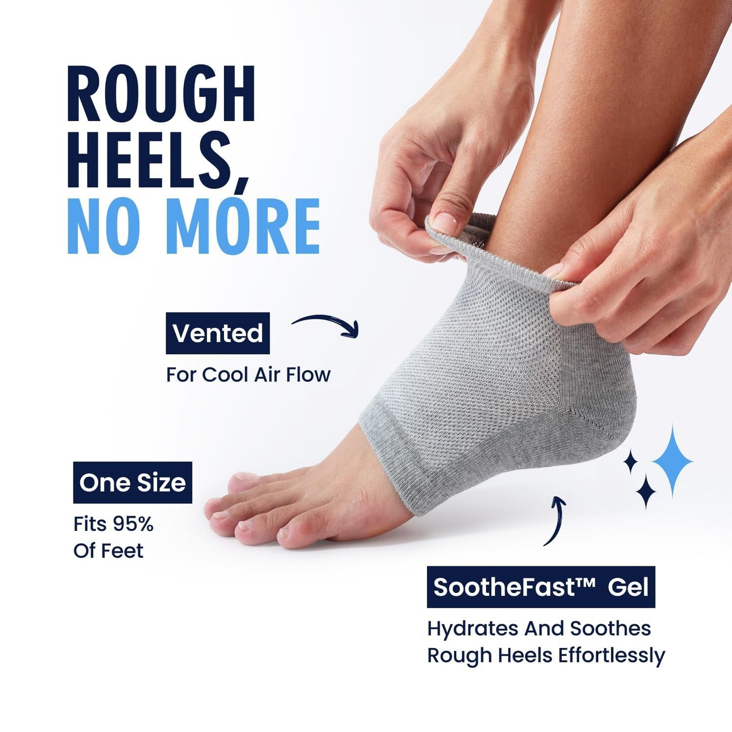 Dr. Frederick's Original Moisturizing Heel Socks for Dry Cracked Heels Treatment - Infused with Olive Oil, Jojoba Oil and Vitamin E - 2 Pairs - Self Beauty and Personal Care Dr. Frederick's Original