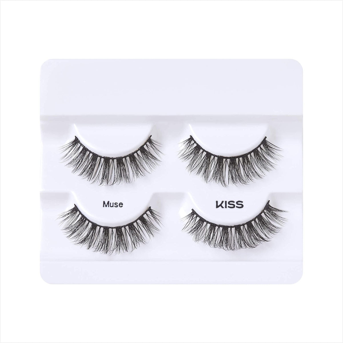Kiss Faux Mink, False Eyelashes, 'Muse', 14mm, Includes 2 Pairs Of Lashes, Easy to Apply, Reusable Lash Clusters