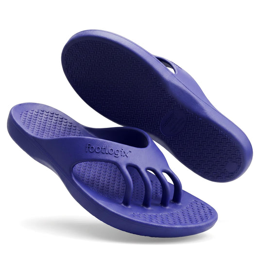 Comfeeze by Footlogix Recovery Sandals for Women - Toe Separator Pedicure Slippers with 5-Toe Spacing, Arch Support, Deep Heel Cup, Non-Slip Sole |