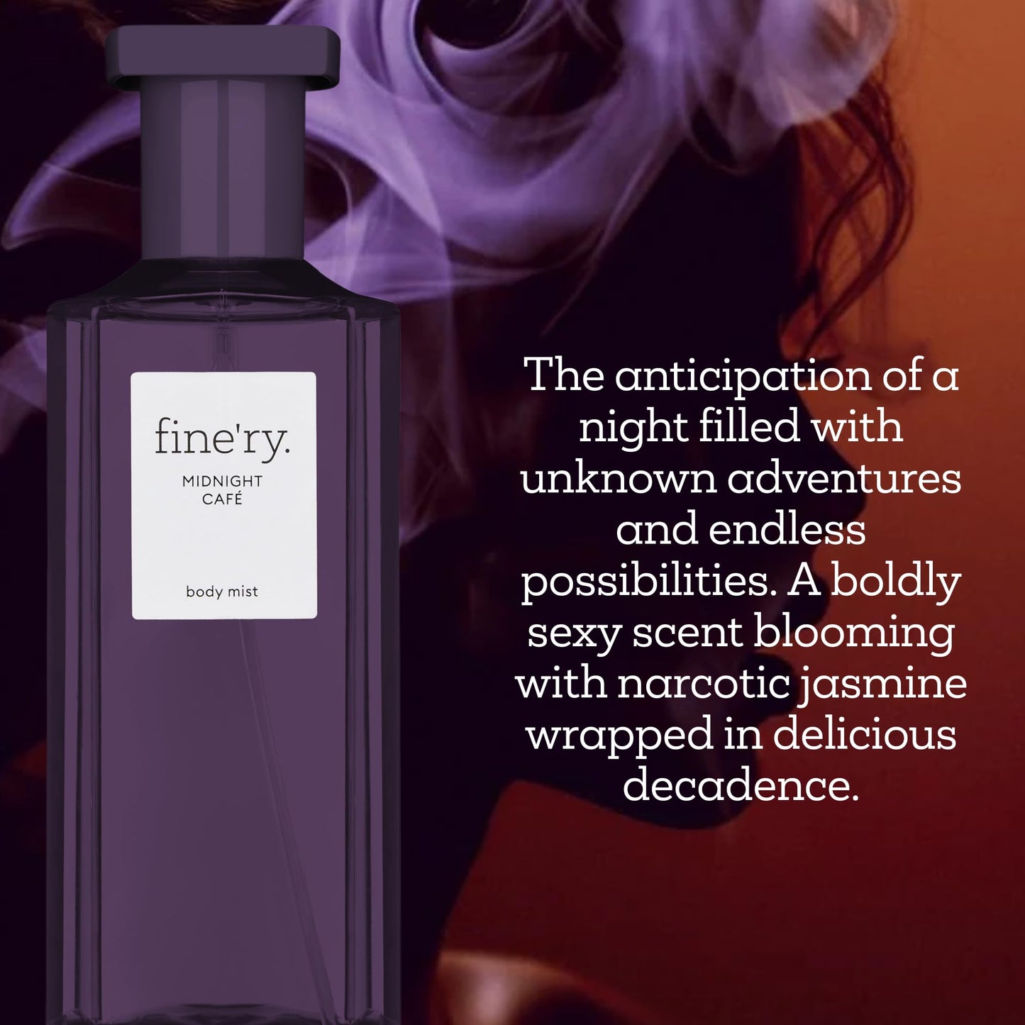 Fine'ry Midnight Café Hair + Body Fragrance Fine Mist Spray | Warm Smoky, Vanilla Scent with Crème De Café, Jasmine & Patchouli, Vegan & Cruelty-Free Beauty & Personal Care Fine'ry