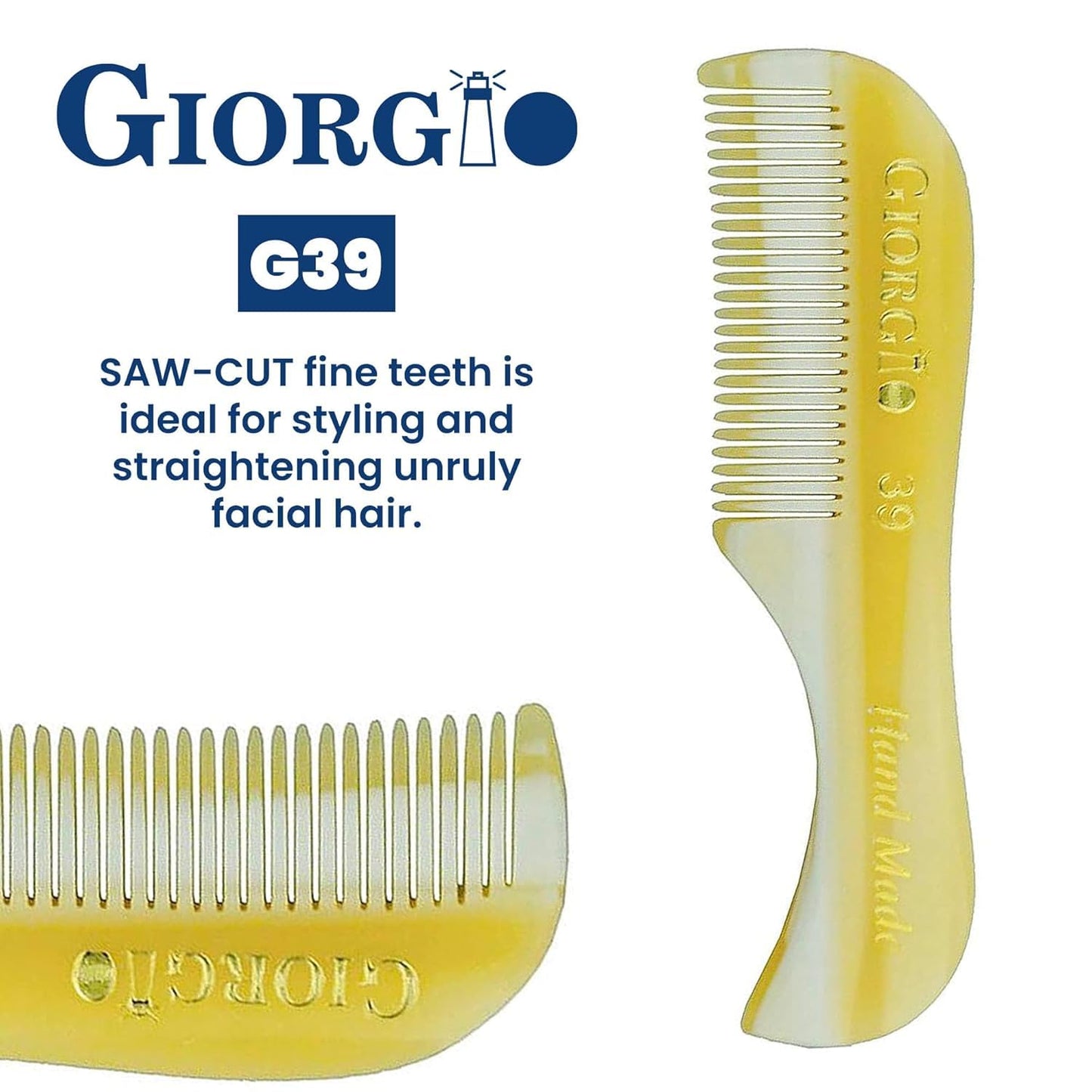Giorgio G39 Extra Small Men's Fine Toothed Beard and Mustache Comb for Facial Hair Grooming and Styling. Add this pocket comb to your hair styling Beauty and Personal Care GIORGIO