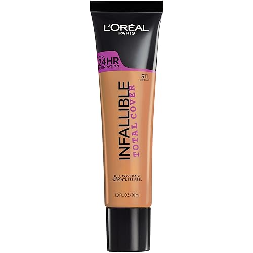 L’Oréal Paris Infallible Total Cover Foundation, Creme Cafe, 1 fl; oz. Beauty & Personal Care L'Oreal Paris