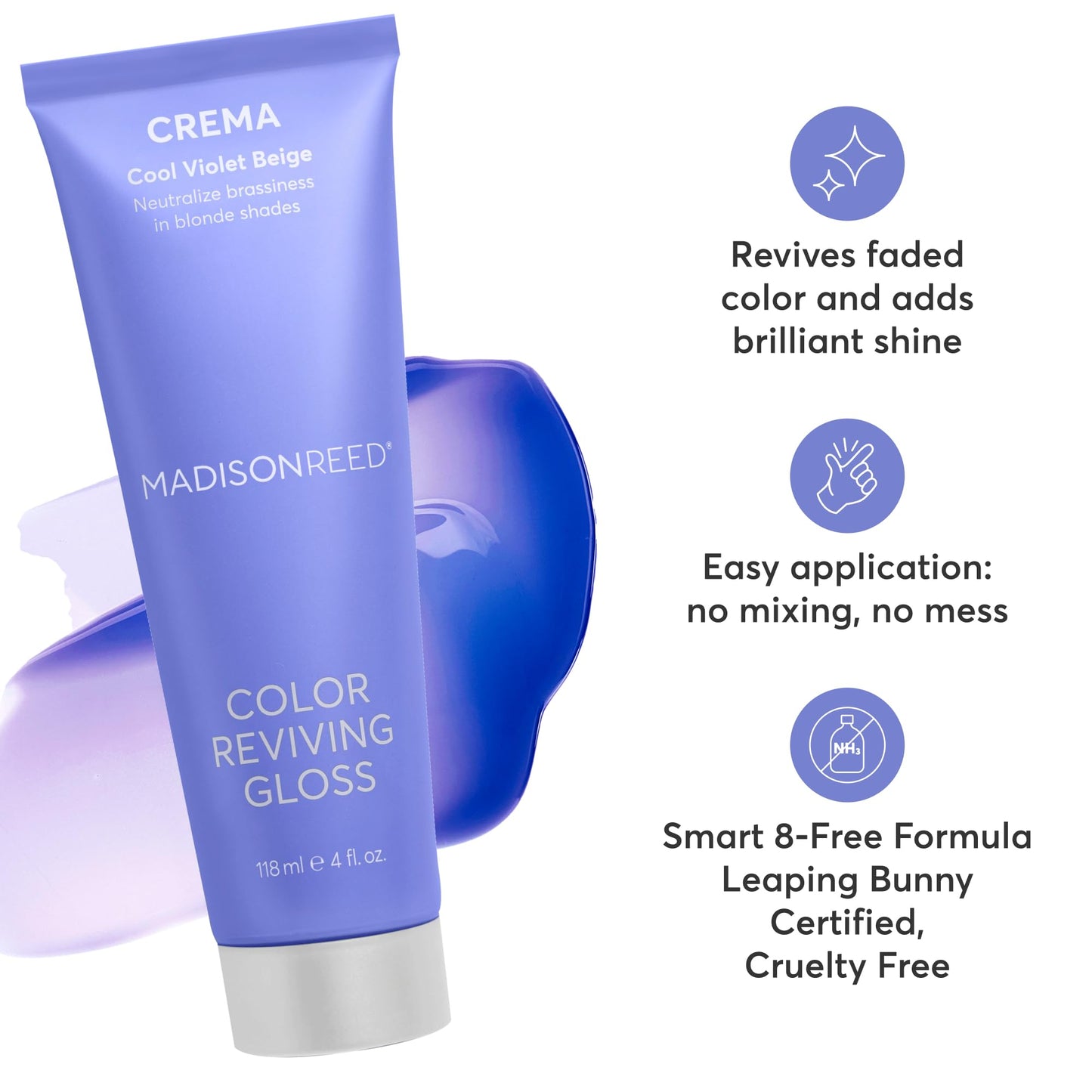 Madison Reed Color Reviving Gloss - Crema Blonde | Semi-Permanent Toning Gloss for Blonde & Gray Hair, Neutralizes Brassiness & Yellow Tones, Boosts Beauty & Personal Care Madison Reed