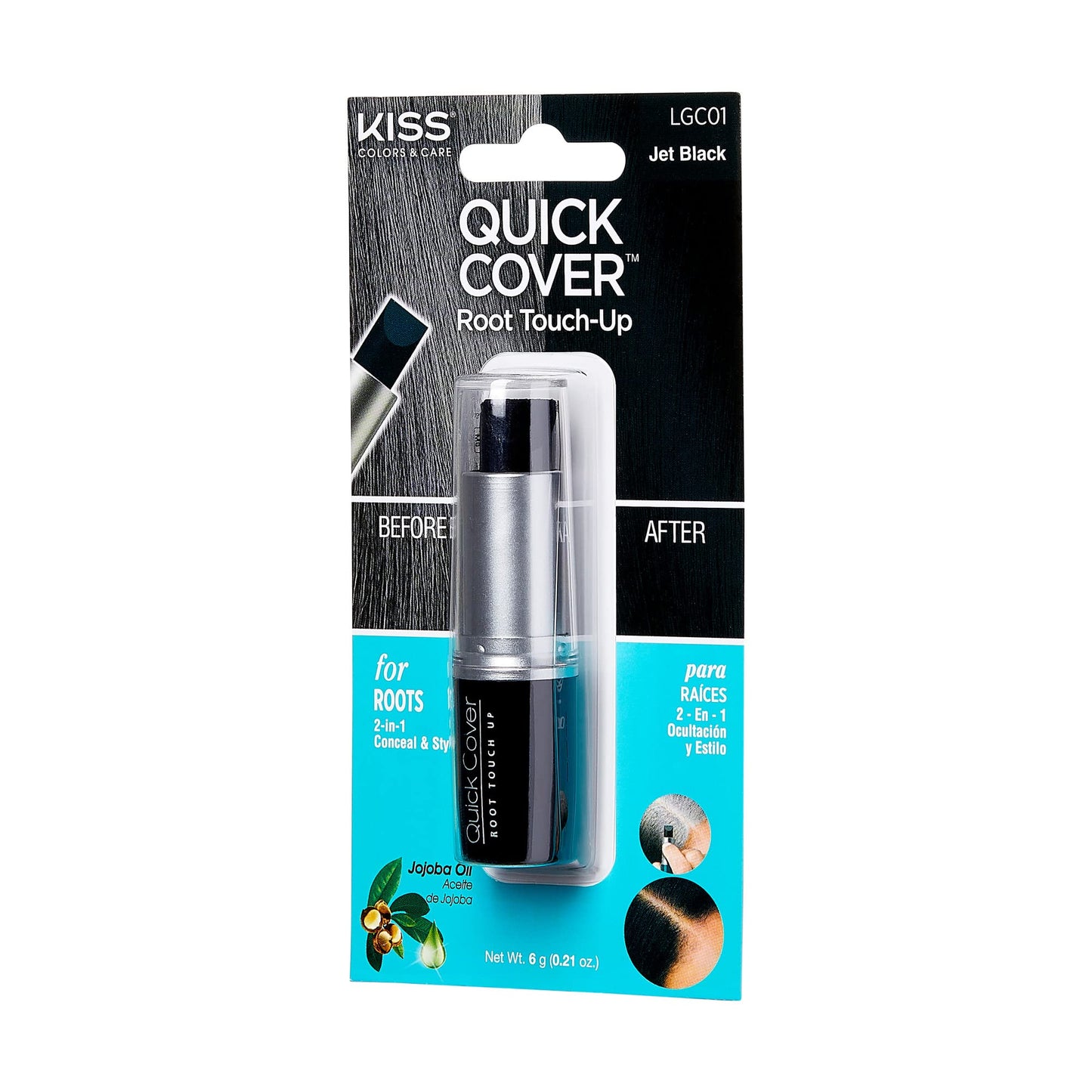 RED by Kiss Quick Cover Root Touch Up Stick, Water-Resistant Temporary Gray Hair Concealer with Brush for Roots and Beard, Long-Lasting Coverage, Easy Beauty & Personal Care Red by Kiss