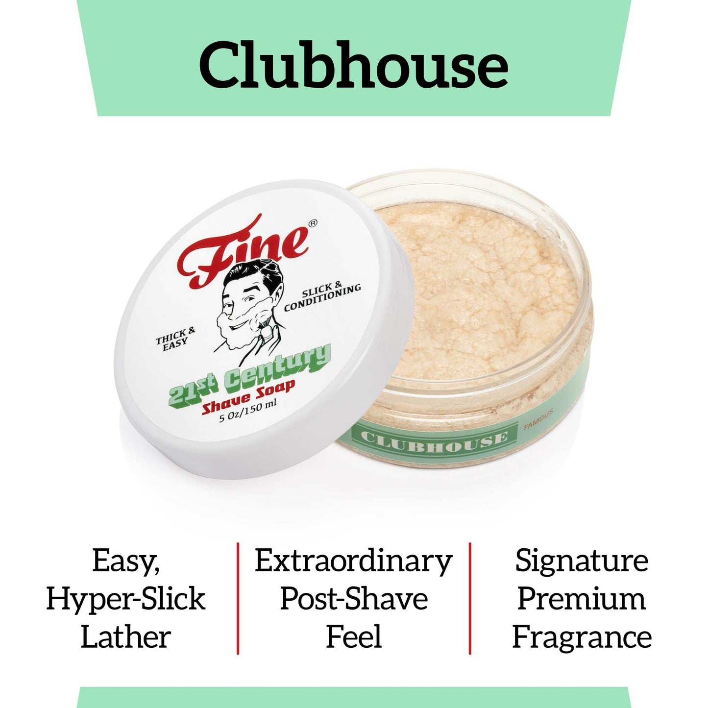 Mr. Fine 21C Men’s Shaving Soap, Builds Thick & Easy Lather, Protects From Razor Burn & Irritation, No Artificial Colors, Made In Italy, 5oz. (150ml) Beauty and Personal Care Fine