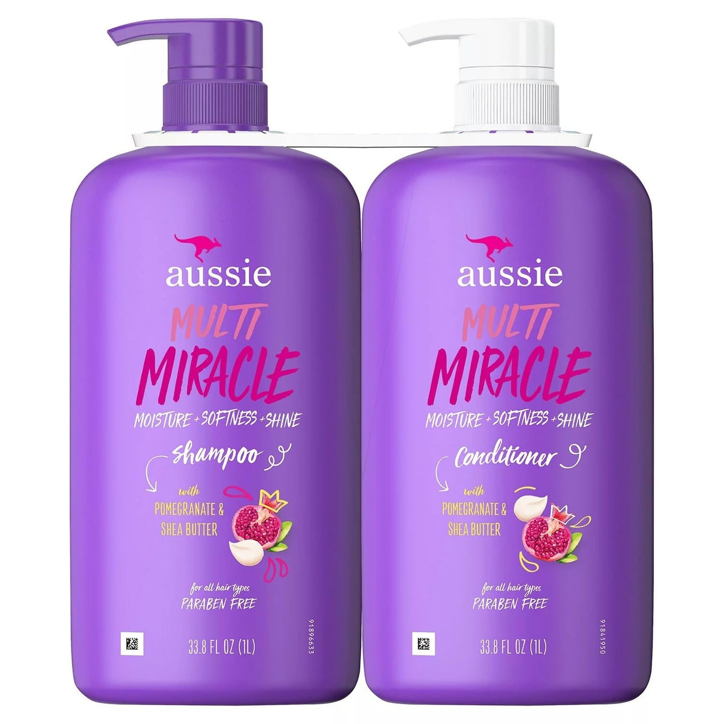 Aussie Multi Miracle Shampoo & Conditioner, Pomegranate & Shea Butter (33 Fl Oz) Beauty & Personal Care Aussie