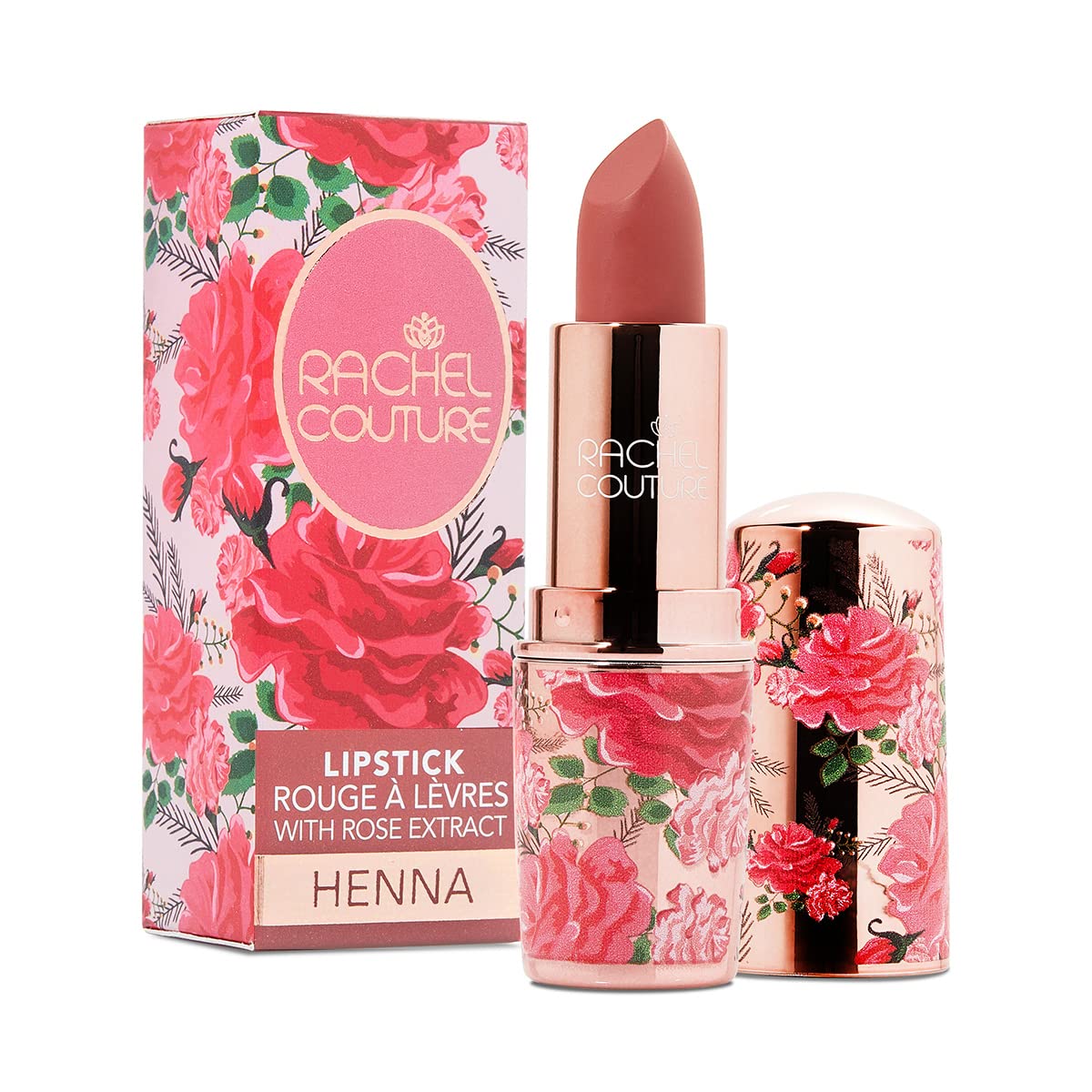 Rachel Couture Matte Lipstick with High Impact Color | Vegan & Cruelty Free | Infused with Rose Extract - 0.12 Oz - Henna Beauty & Personal Care Rachel Couture